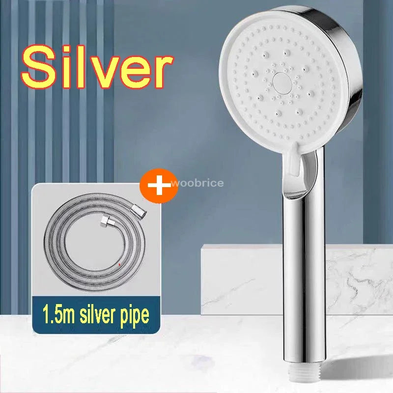 Bathroom Sink Faucet Head of A Shower High Pressure 5 Modes Adjustable with Hose Water Saving One-Key Stop Bathroom Accessories