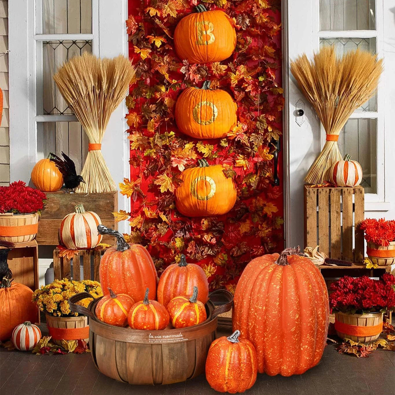 7PCS Fake Pumpkin Decoration for Halloworeen DisplayPhotography and Early