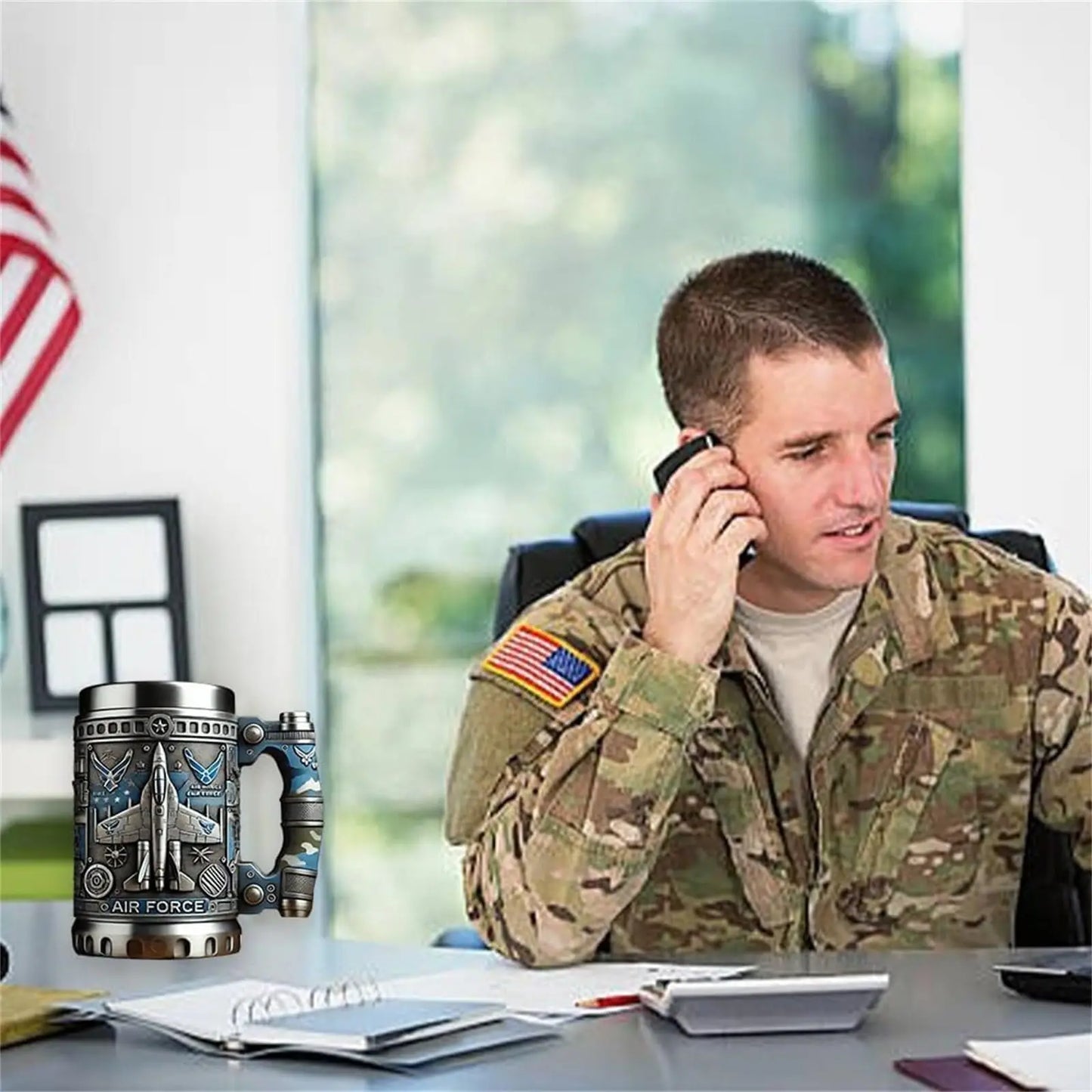 Military 3D Mug Beautiful Army Themed Creative Handmade Military Coffee Mug Gift for Veterans Kitchen Dining Drinkware