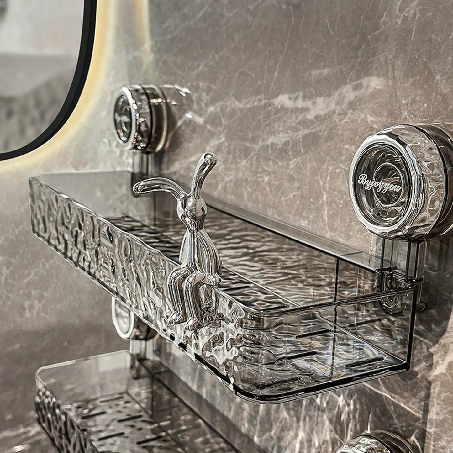 Shower Caddy, Suction Cup Shower Organizer Bathroom Removable Shower Basket Strong Suction