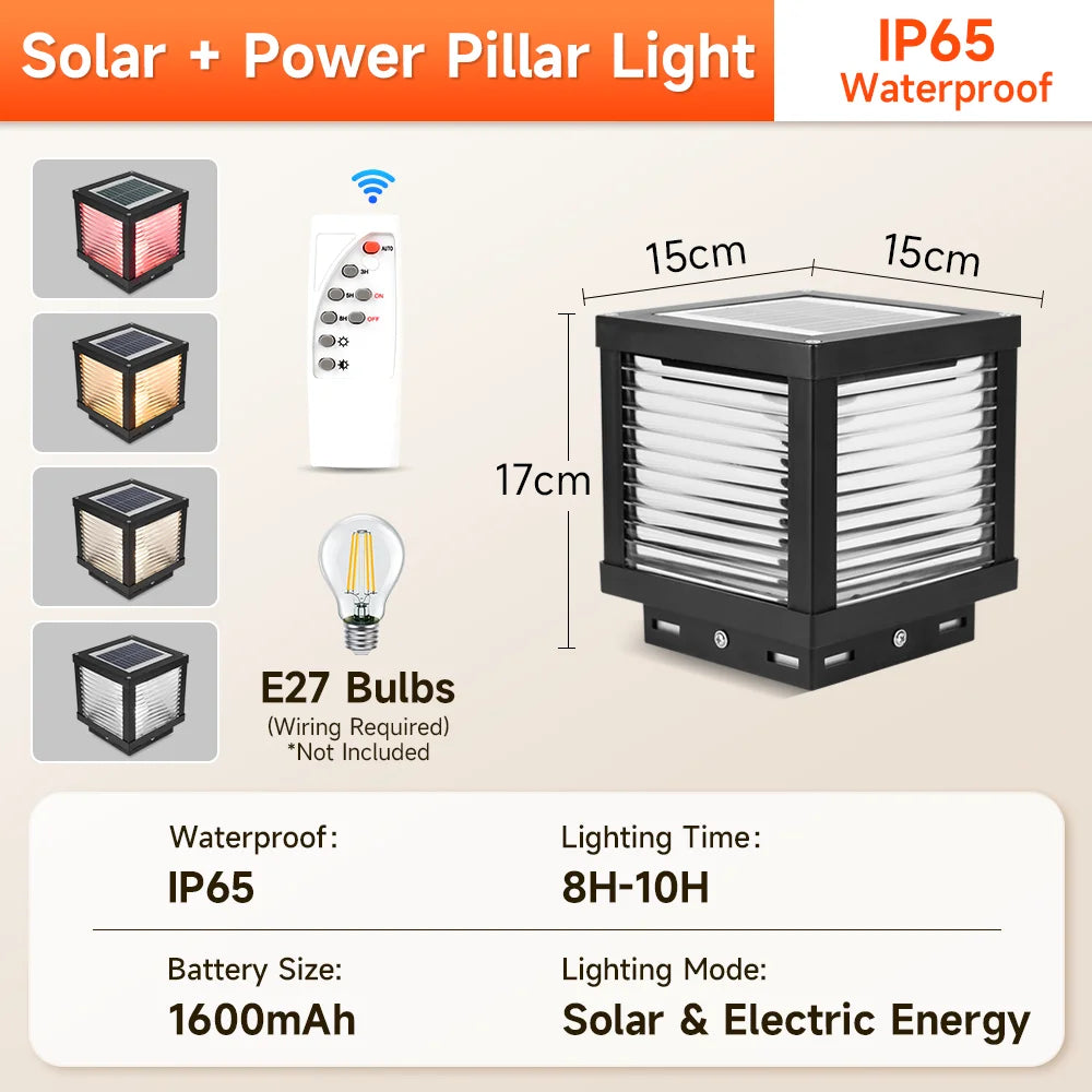 Outdoor Lighting Solar Garden Lights Installable Bulb Exterior Decoration Solar Lights for Patio Path Fence Sunlight Pillar Lamp