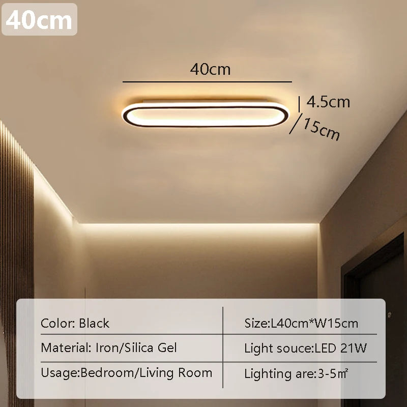 LED Ceiling Light 40/60/80cm Long Strip For Bedroom Study Kitchen Corridor Restaurant Hotel Apartment Indoor Lighting Fixtures
