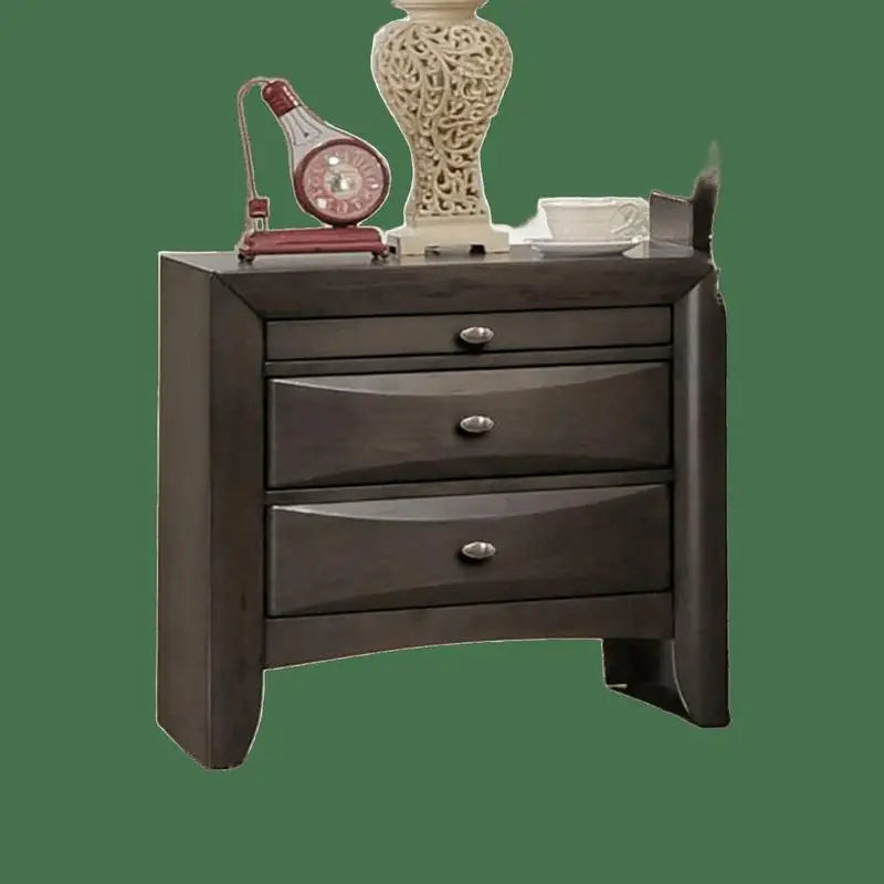 Contemporary Queen Bed with 2 Nightstands and Bookcase Headboard in Gray - 3 Piece Bedroom Furniture Set