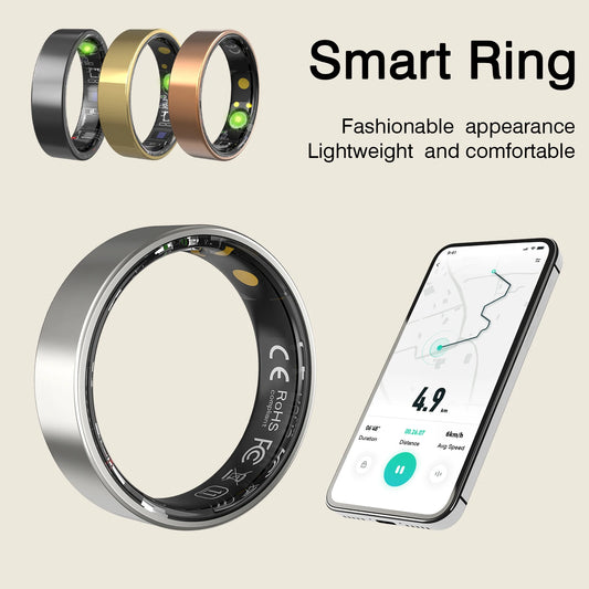 Smart ring, sleep tracking, motion monitoring, compatible with iPhone and Android, smart gift, suitable for men and women