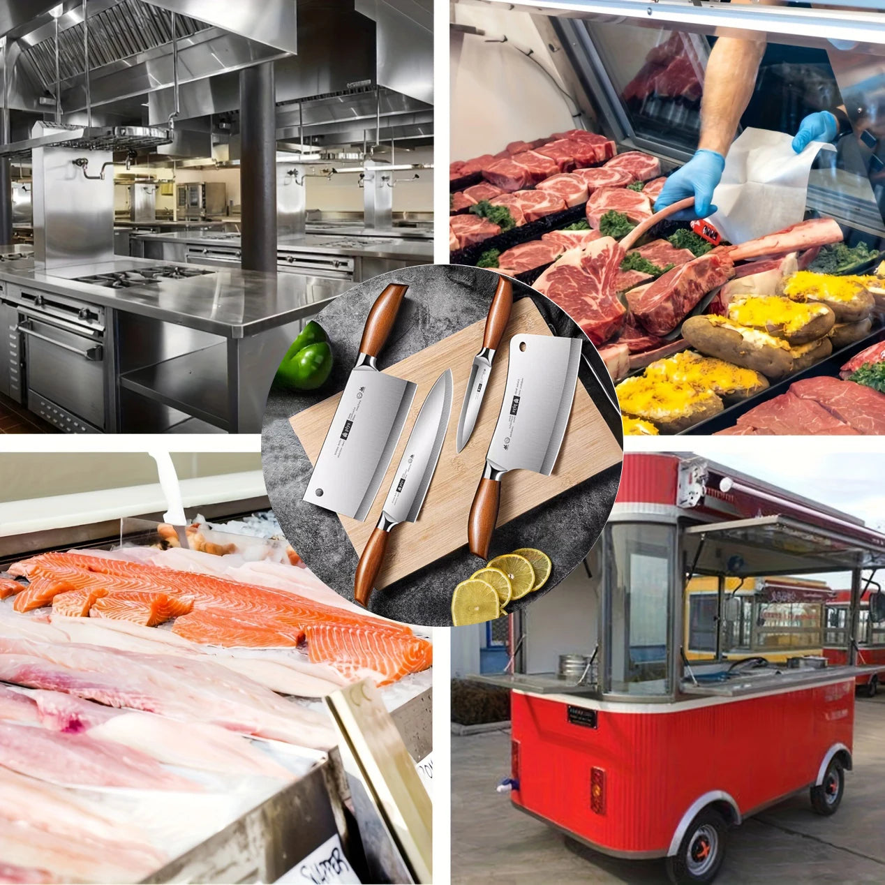 Professional Kitchen Knife 4-piece set, home sharp cleaver,Multi-purpose