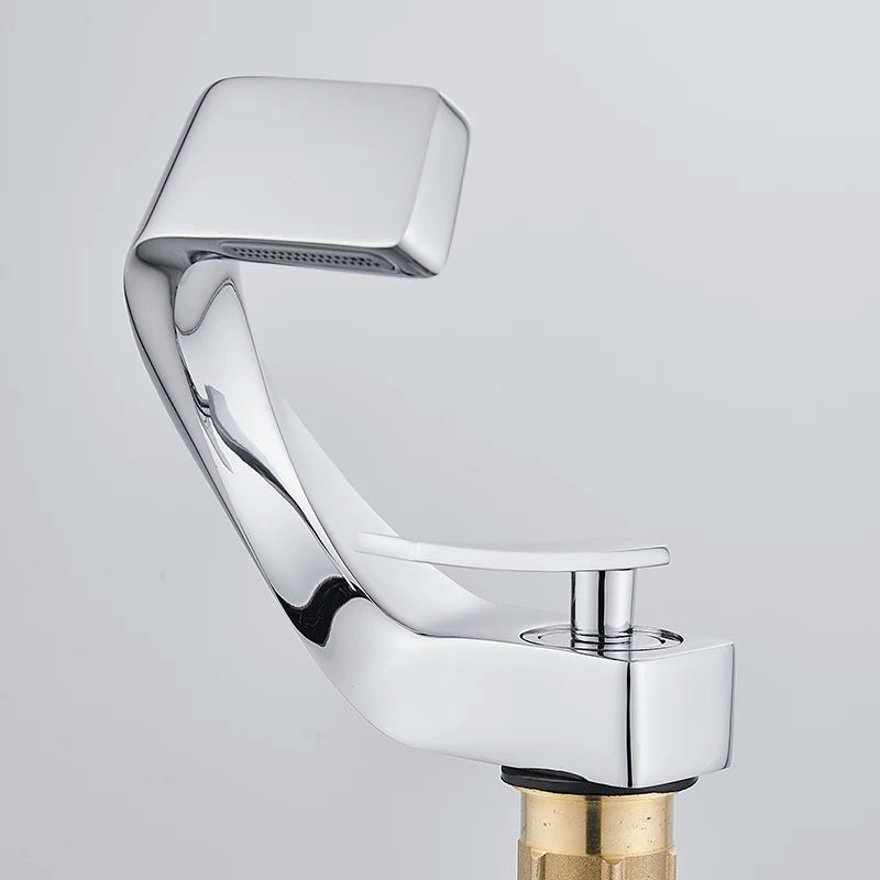 Single Handle Single Hole Fashion Wash Basin Sink Faucet Hot and Cold Bathroom Faucet Deck-mounted Faucet