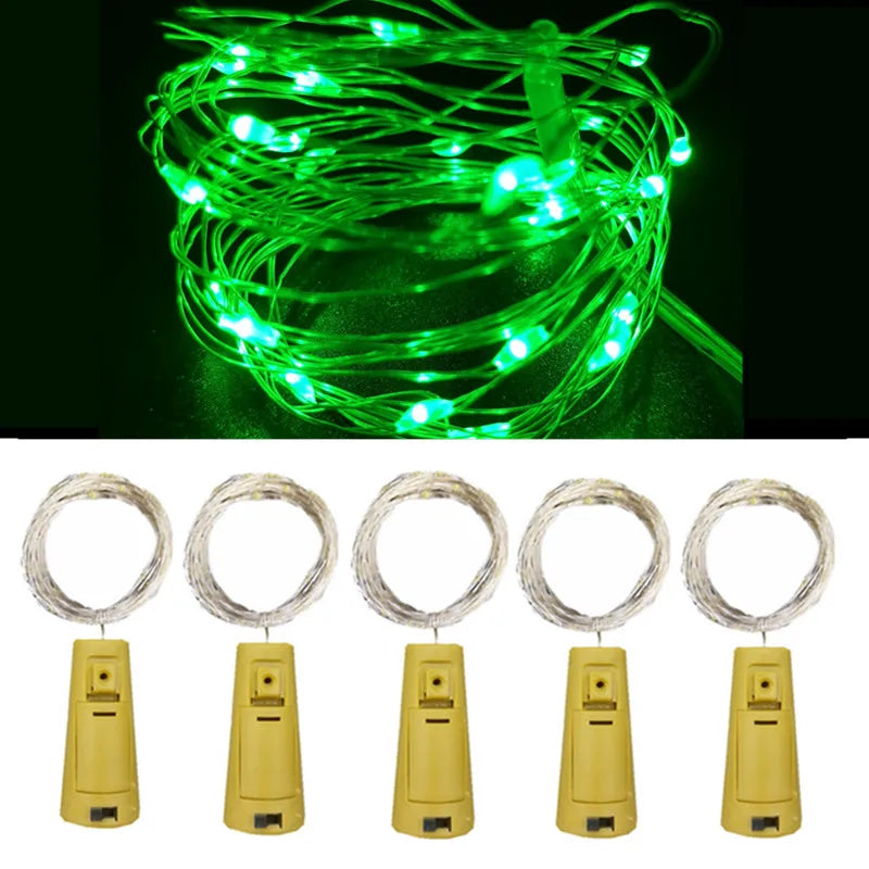 5pcs 2m Bar LED wine bottle cork string lights holiday decoration garland wine bottle fairy lights Christmas copper wire lights