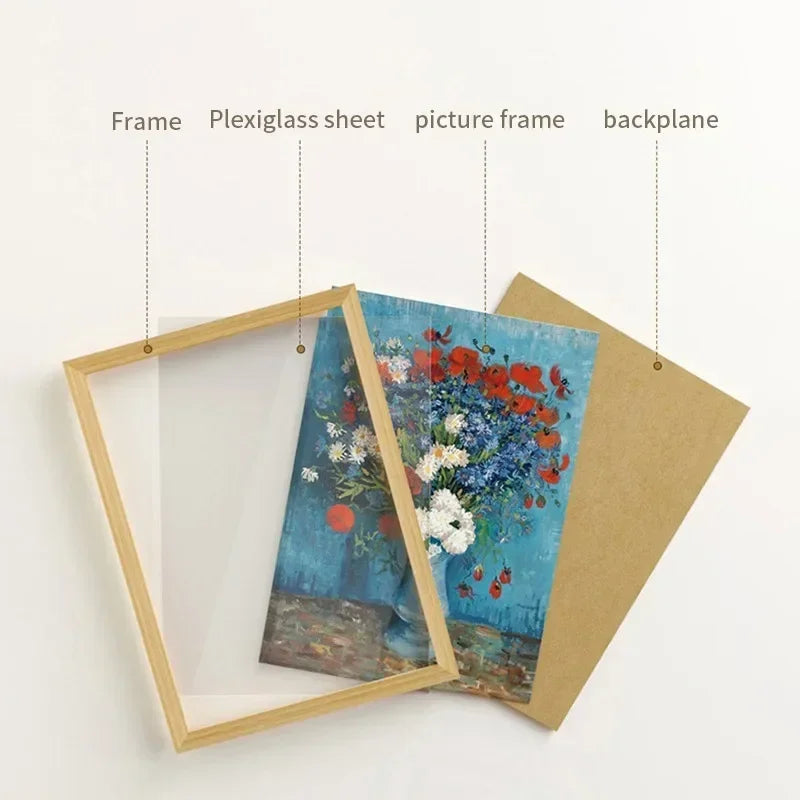 9”x11” frame Black White Wooden showcase Photo Frame 21x30cm A4 Poster Canvas Painting Display Stand Picture Wall Decor Frames