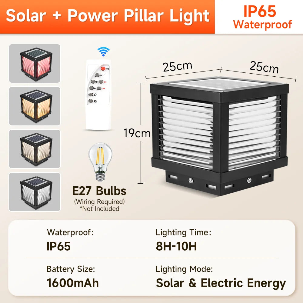Outdoor Lighting Solar Garden Lights Installable Bulb Exterior Decoration Solar Lights for Patio Path Fence Sunlight Pillar Lamp