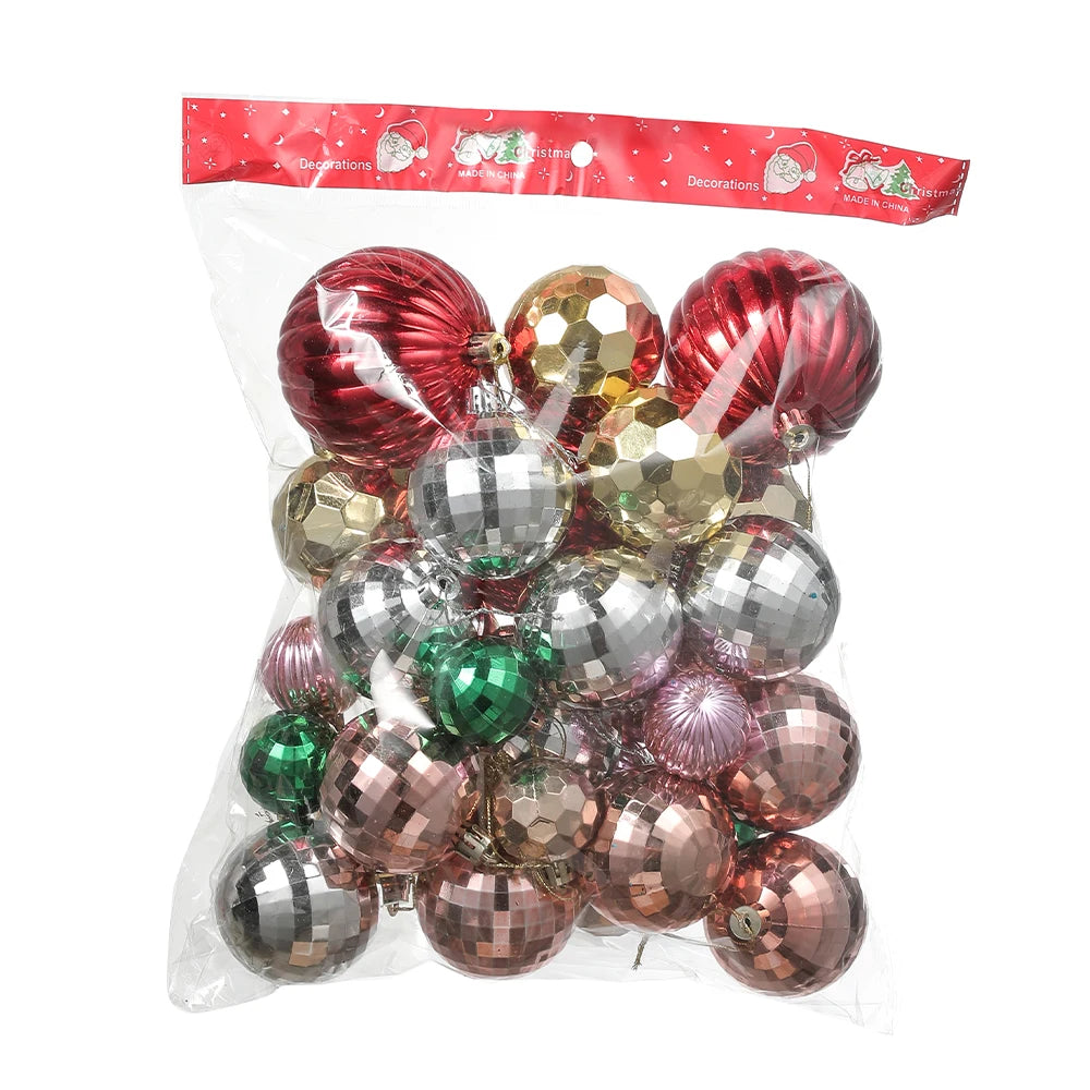30Pcs Christmas Balls 4-8CM Hanging Ball Christmas Tree Pendant Ornaments for Home Party Decor 2026 New Year Navidad Accessories
