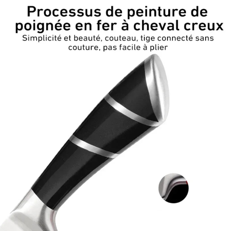 Kitchen Knife Set 9pcs Stainless Steel Sharp Non-Stick Coated Chef Knives with Sharpener