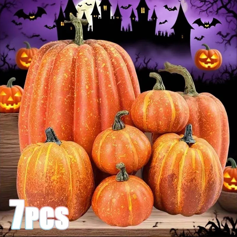 7PCS Fake Pumpkin Decoration for Halloworeen DisplayPhotography and Early