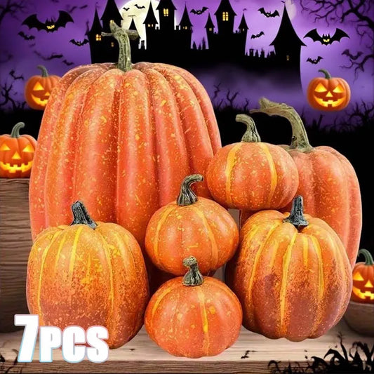 7PCS Fake Pumpkin Decoration for Halloworeen DisplayPhotography and Early