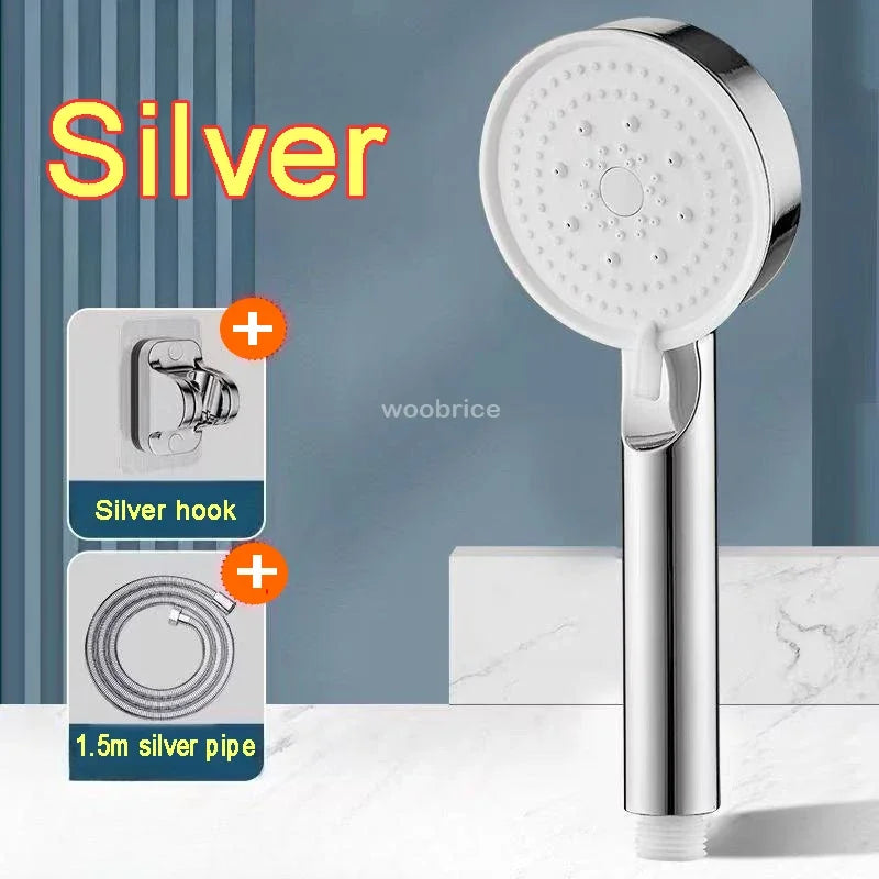 Bathroom Sink Faucet Head of A Shower High Pressure 5 Modes Adjustable with Hose Water Saving One-Key Stop Bathroom Accessories