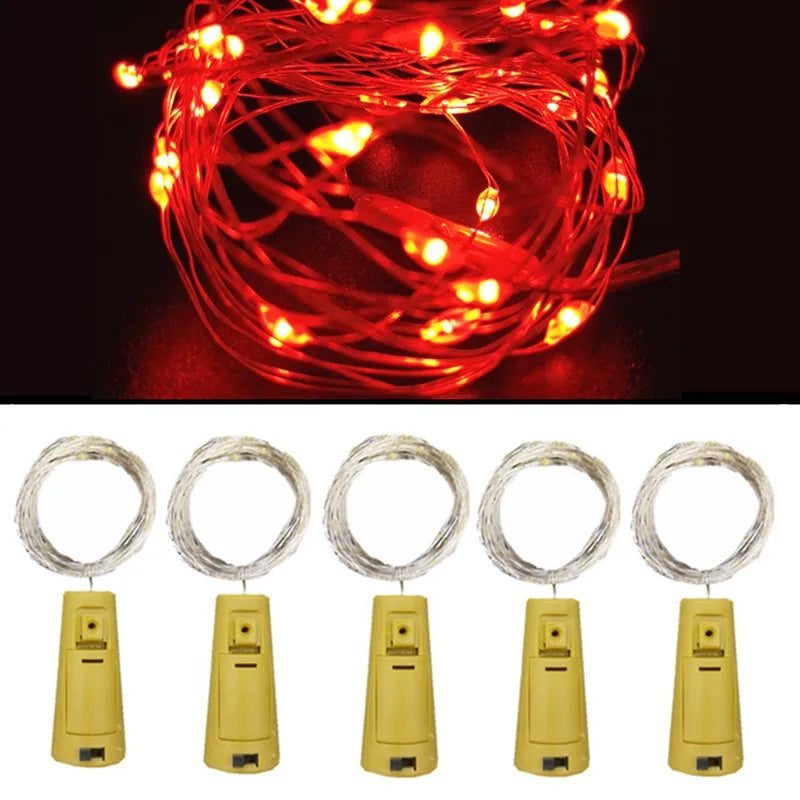 5pcs 2m Bar LED wine bottle cork string lights holiday decoration garland wine bottle fairy lights Christmas copper wire lights