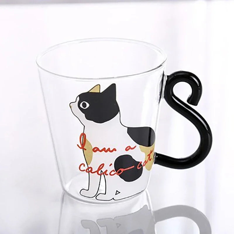 3D Cat Tail Coffee Mug 250ml High Borosilicate Heat-resistant Water Cup Household s