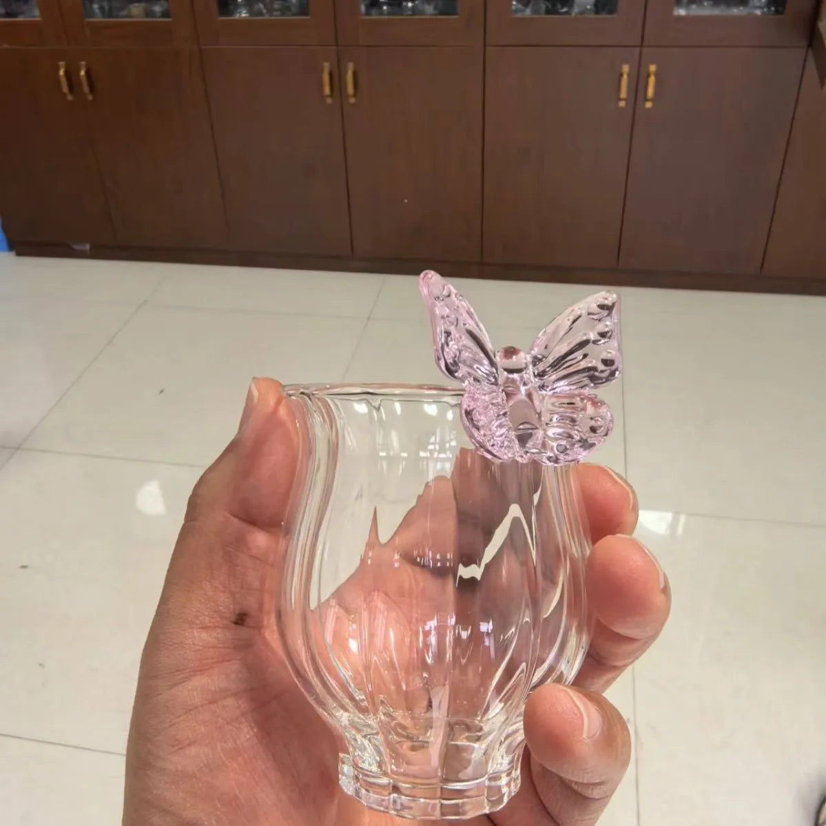 High Borosilicate Glass Butterfly Cup Handmade Narcissus Cup Creative Transparent