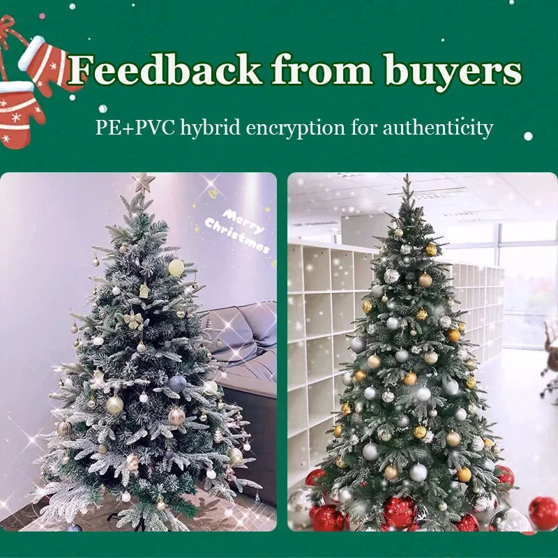 120-180 Encrypted PE&PVC Christmas Tree Snowflake Snow Decorations Large Decorations for Christmas and New Year Home Decorations
