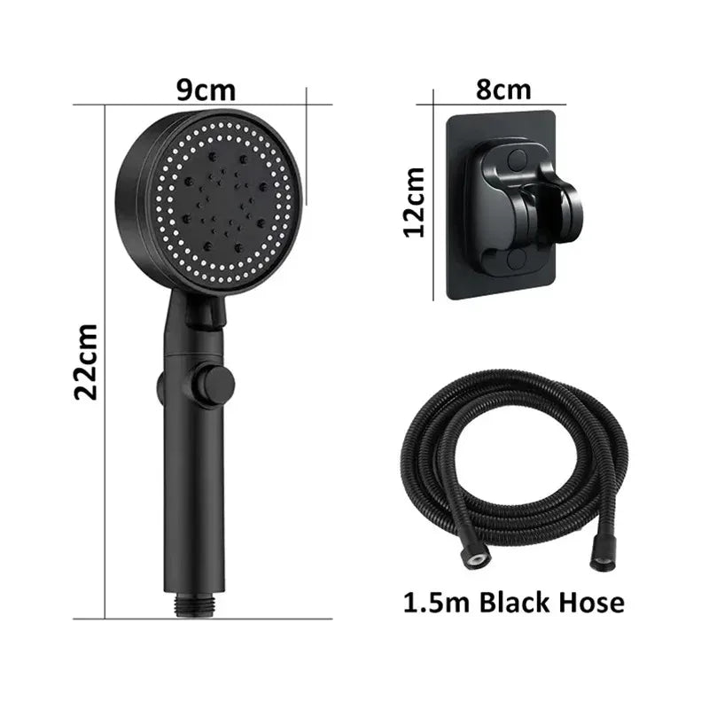High Pressure Shower Head 5 Modes Adjustable Showerheads Bathroom Accessories with Hose Water Saving