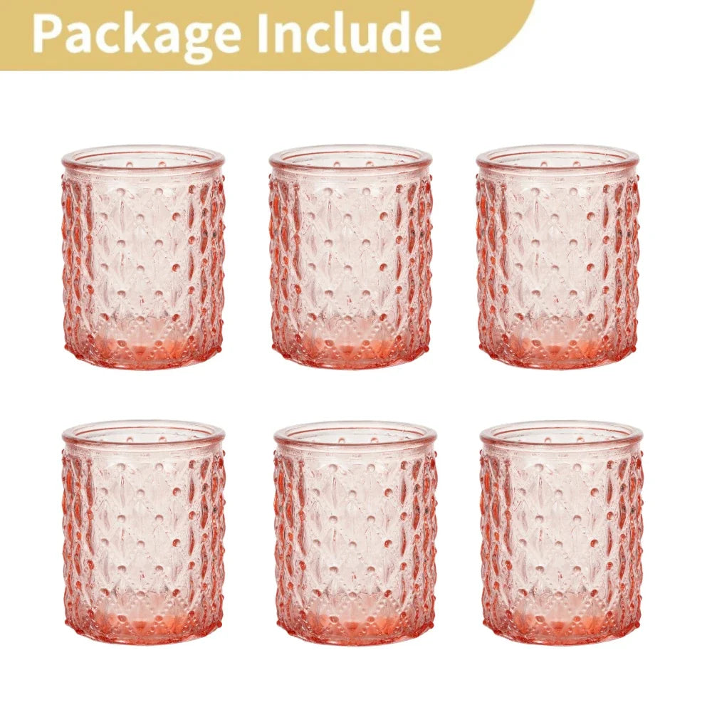 6/12Pcs Blue Votive Candle Holders Glass Candlestick for Party Decoration Tea Lights Candle Holders for Wedding Home Table Decor