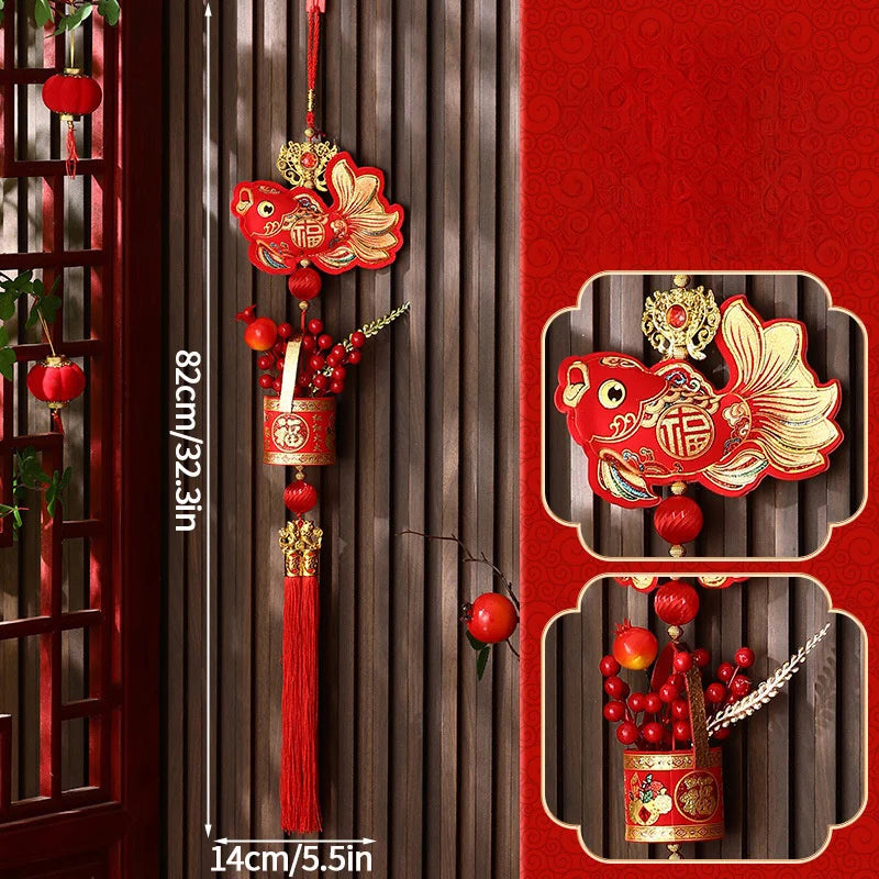 Chinese New Year 2025 Decorations Chinese Spring Festival Hanging Pendant Door Wall Ornament Traditional Chinese Room Decoration