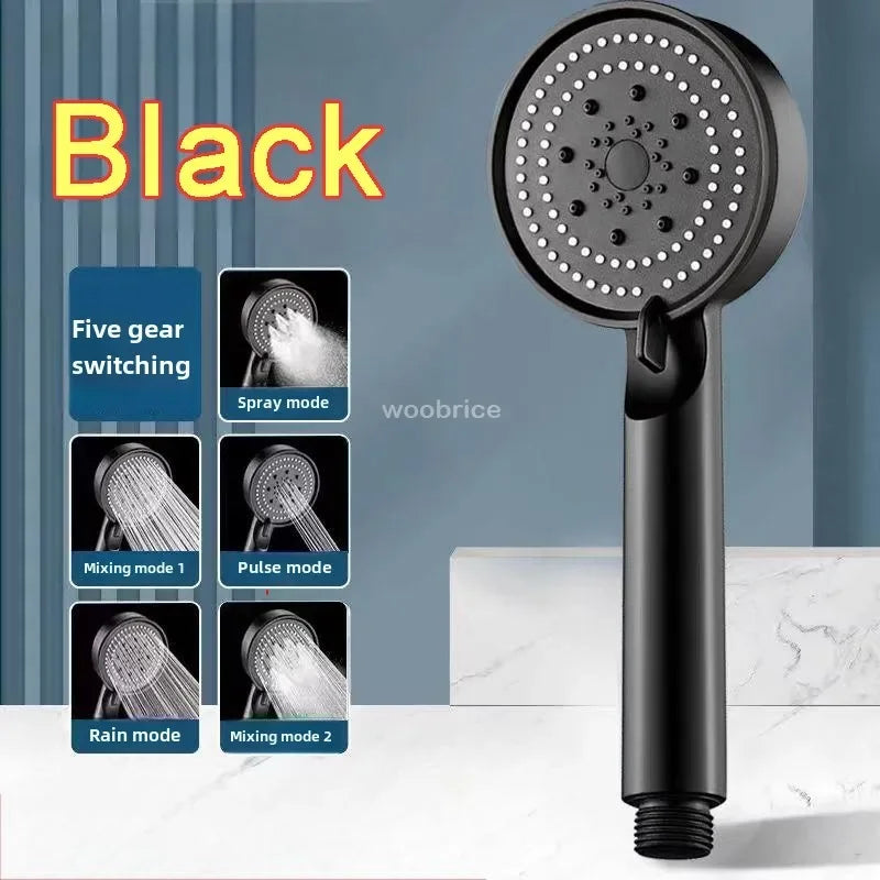 Bathroom Sink Faucet Head of A Shower High Pressure 5 Modes Adjustable with Hose Water Saving One-Key Stop Bathroom Accessories