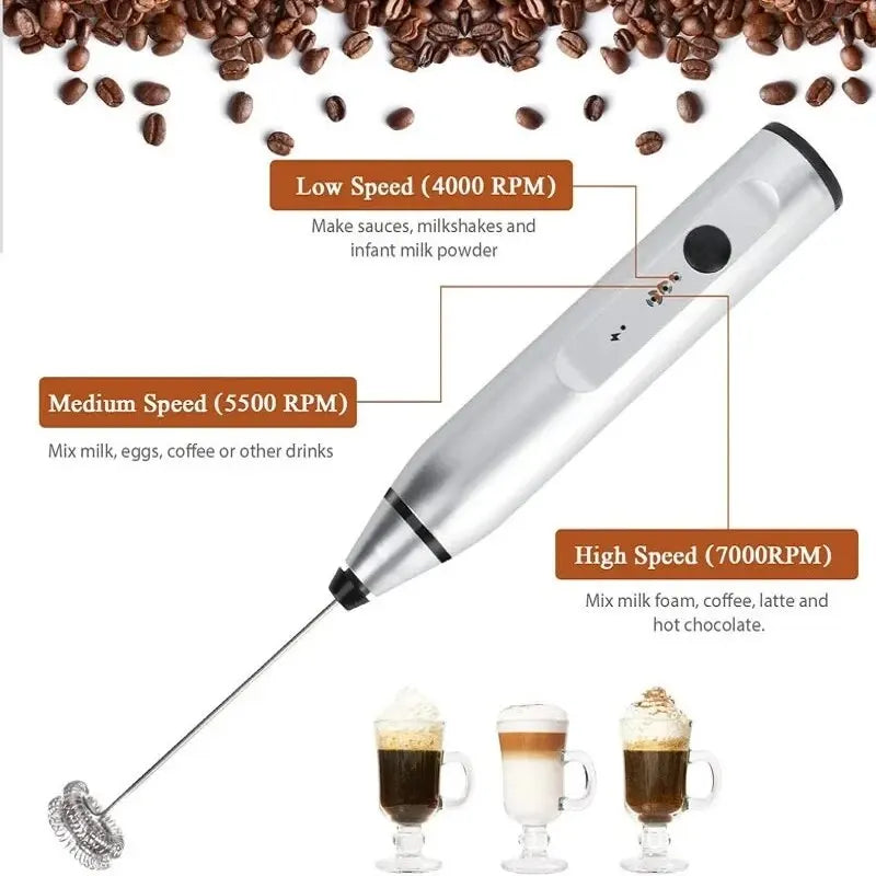 Portable Electric Milk Frothers Handheld Blender USBMini Coffee Maker Whisk
