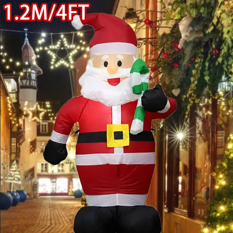 1pc Christmas Decoration Inflatable Toy Gift Snowman Penguin Built-in LED Lights Indoor Outdoor New Year Party DIY Garden Decor