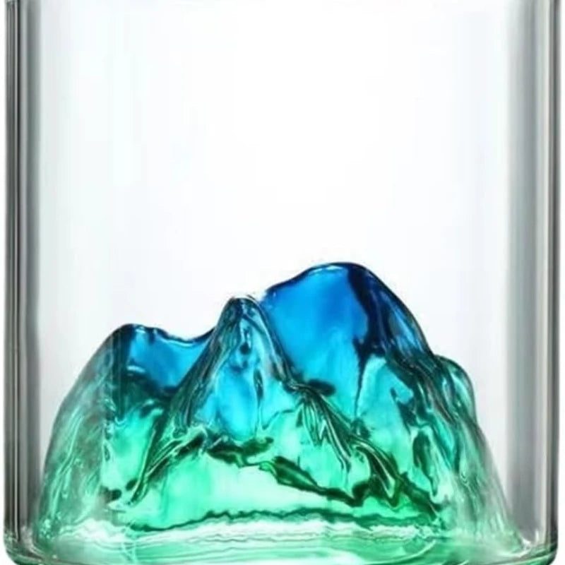 3D Landscape Cup Wine Whiskey Beer Tea Coffee Cup Glassware Mountain Crystal Glass