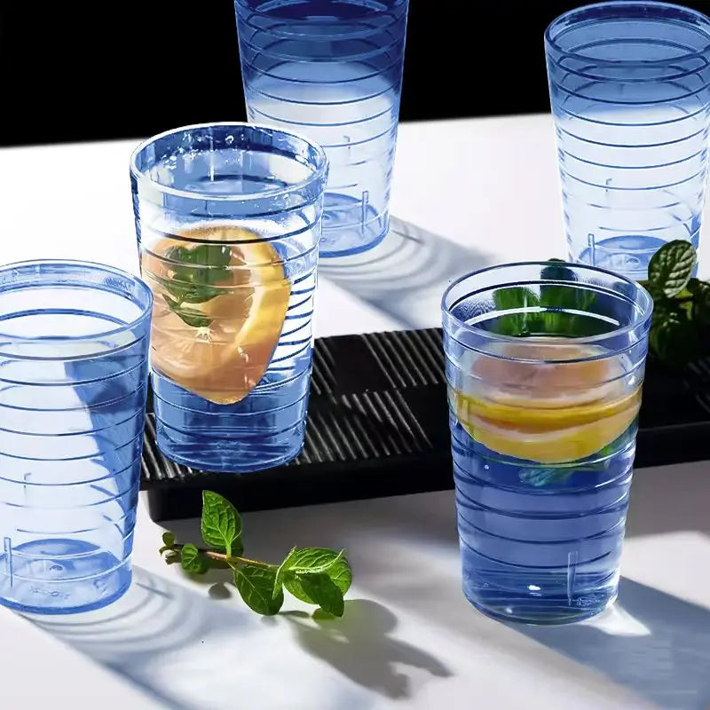 5pcs transparent plastic anti-fall cold water cup beverage cup water cup beer cup easy to carry