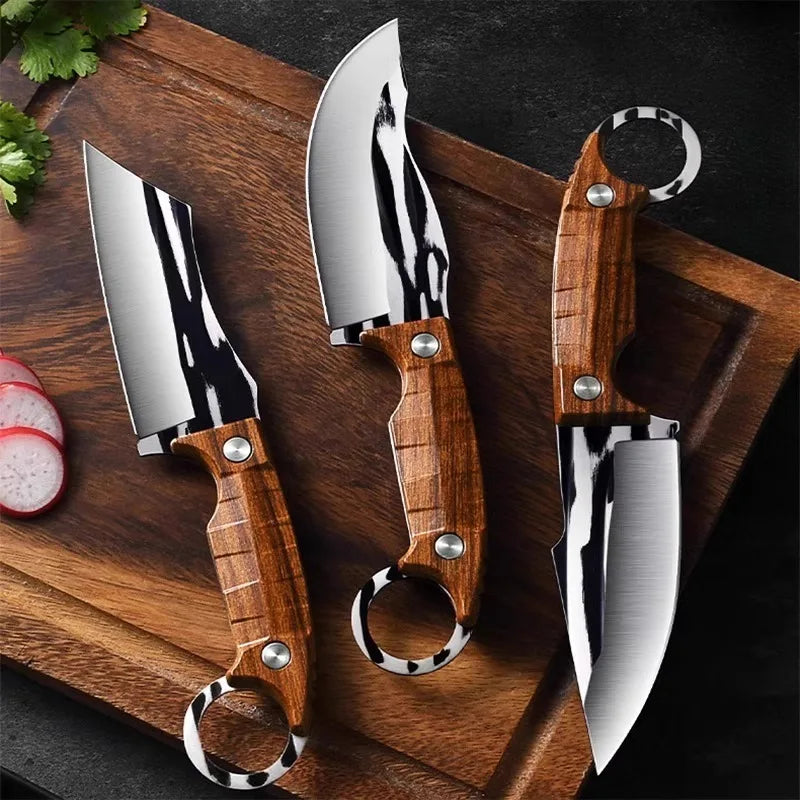 3pcs Multipurpose Knife Set, Outdoor Bone Removal Special Knife, Stainless Steel