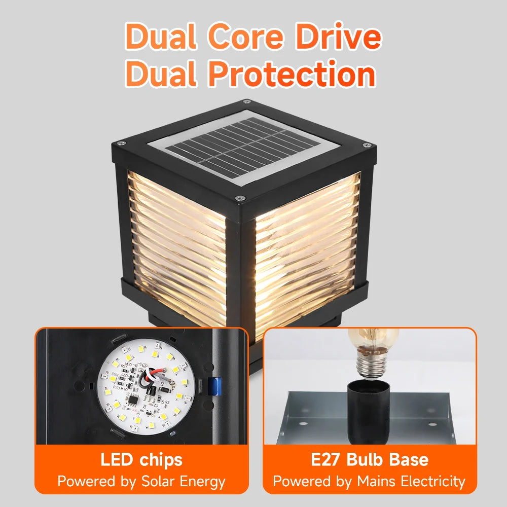 Outdoor Lighting Solar Garden Lights Installable Bulb Exterior Decoration Solar Lights for Patio Path Fence Sunlight Pillar Lamp