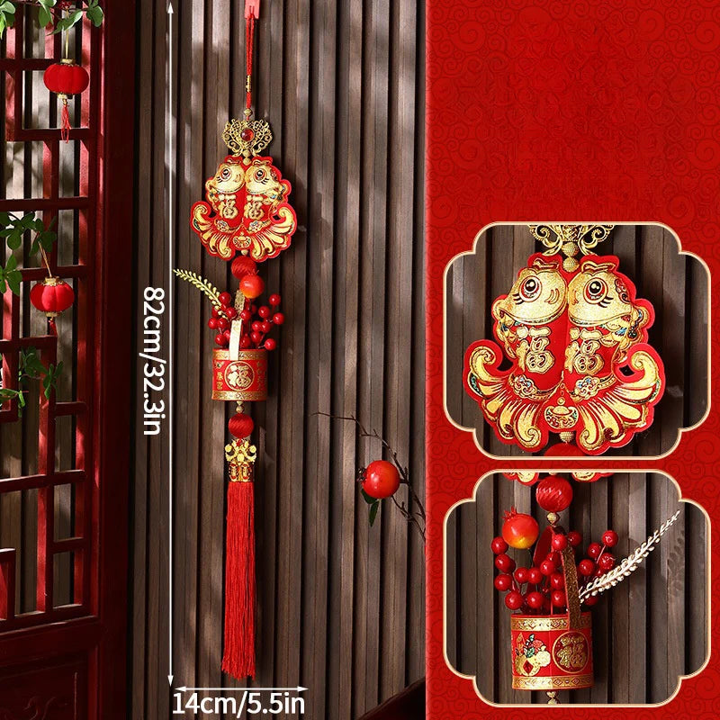 Chinese New Year 2025 Decorations Chinese Spring Festival Hanging Pendant Door Wall Ornament Traditional Chinese Room Decoration