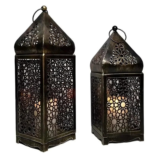 Arab Metal Wind Lantern Vintage Candle Holder Home Decor Middle Eastern Style Accessory Creative Gift No Candle Included