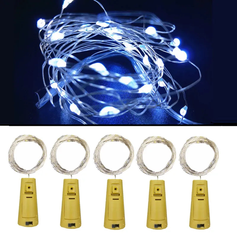 5pcs 2m Bar LED wine bottle cork string lights holiday decoration garland wine bottle fairy lights Christmas copper wire lights