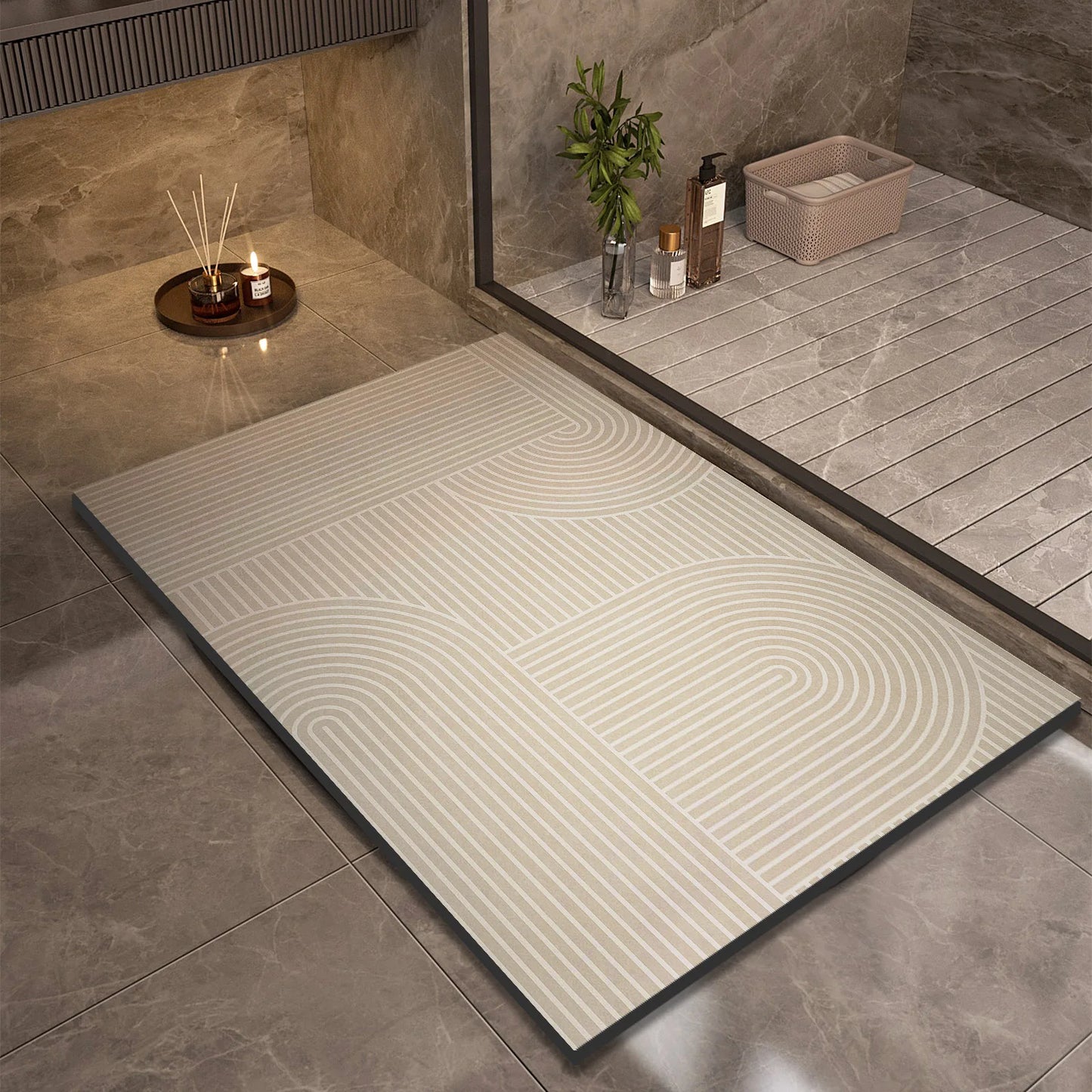 Super Absorbent Bath Mats Bathroom Anti Slip Shower Foot Mat Quick Dry Bathtube Carpet Toilet Rug Doormat Washable