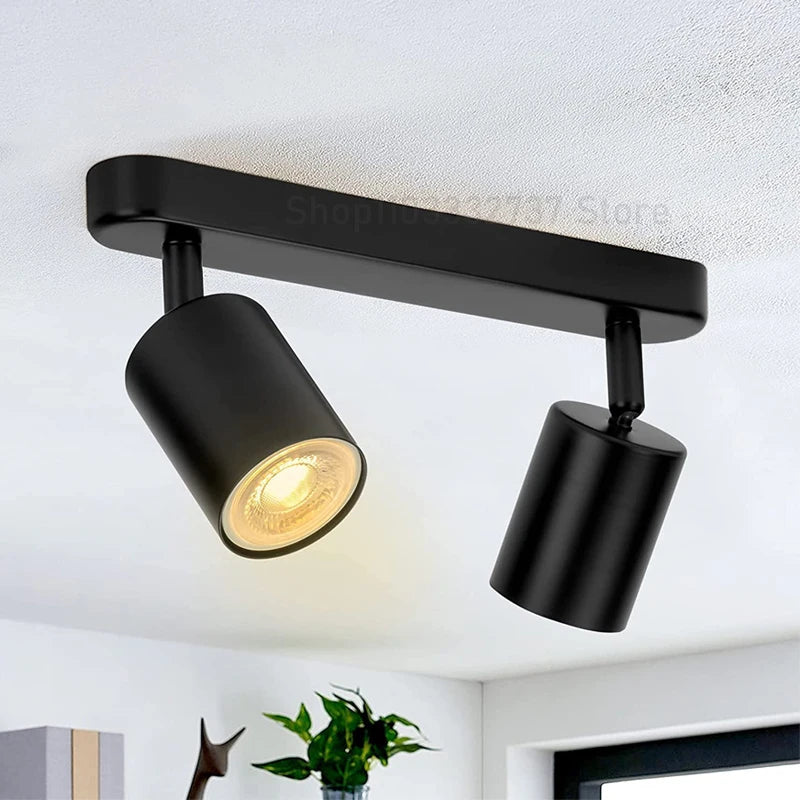 Modern GU10 LED Study Ceiling Lights Kitchen Fixtures Dining Room Background Decoration Lampshade Adjustable Stairs Aisle Lamp
