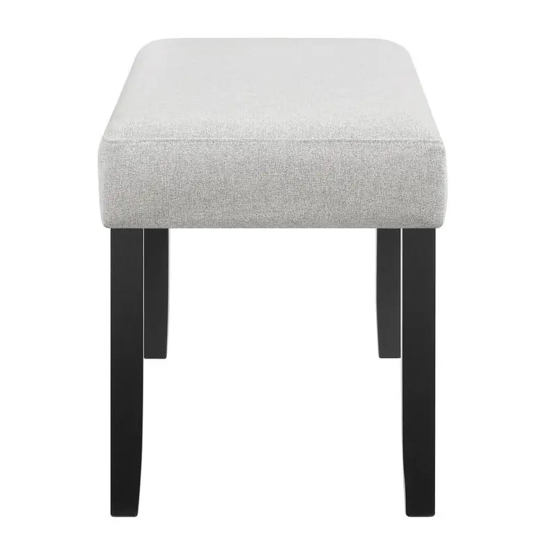 6-Pc Dining Set, White Rectangular Marble Tabletop, Dark Finish Base, Upholstered Chairs & Bench, Soft Wood Furniture for