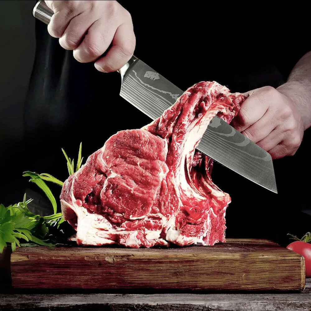 MDHAND 8 Inch Japanese Kiritsuke Knife German High Carbon Stainless Steel Ultra Sharp Meat Fish Sushi Kitchen Chef's Knife