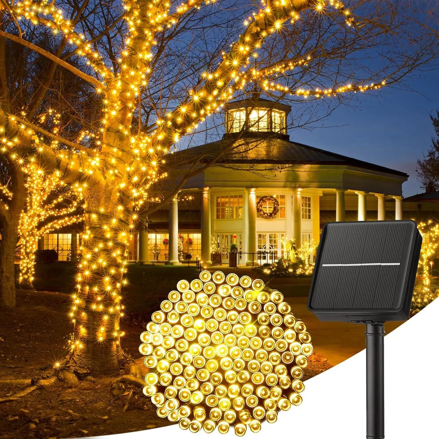 300LED Solar Christmas Lights Outdoor Waterproof 8 Modes Solar String Lights for Garden Xmas Decorations Starry Fairy Lights