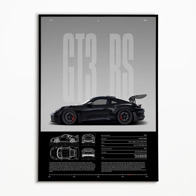 Black & White Famous Cars Posters Classic Car Photography Print Man Cave Canvas Painting Wall Art Pictures for Home Decoration
