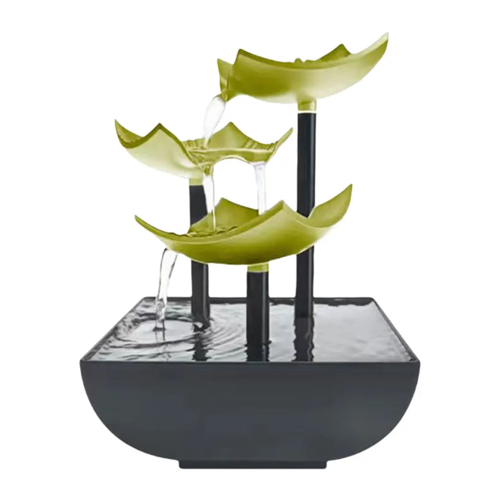 Tabletop Water Fountain with LED Light & Natural Rocks Small Waterfall Fountain Relaxing Sound Ornament for Home and Office