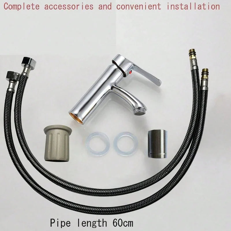 1PC Bathroom Faucets Hot and Cold Mixer Faucets Vanity Bathroom Kitchen Deck Mounted Bathroom Sink Faucets