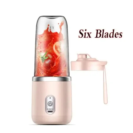 Portable Fruit Juice Blenders Electric Mini Bottle Home USB 6 Blades Juicer C