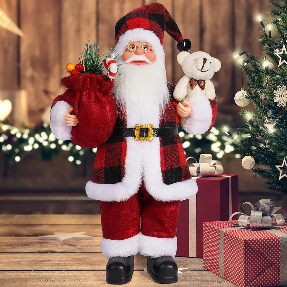 32cm Christmas 12 Inches Santa Claus Standing Posture Doll Festival Party Santa Claus Decoration Ornament