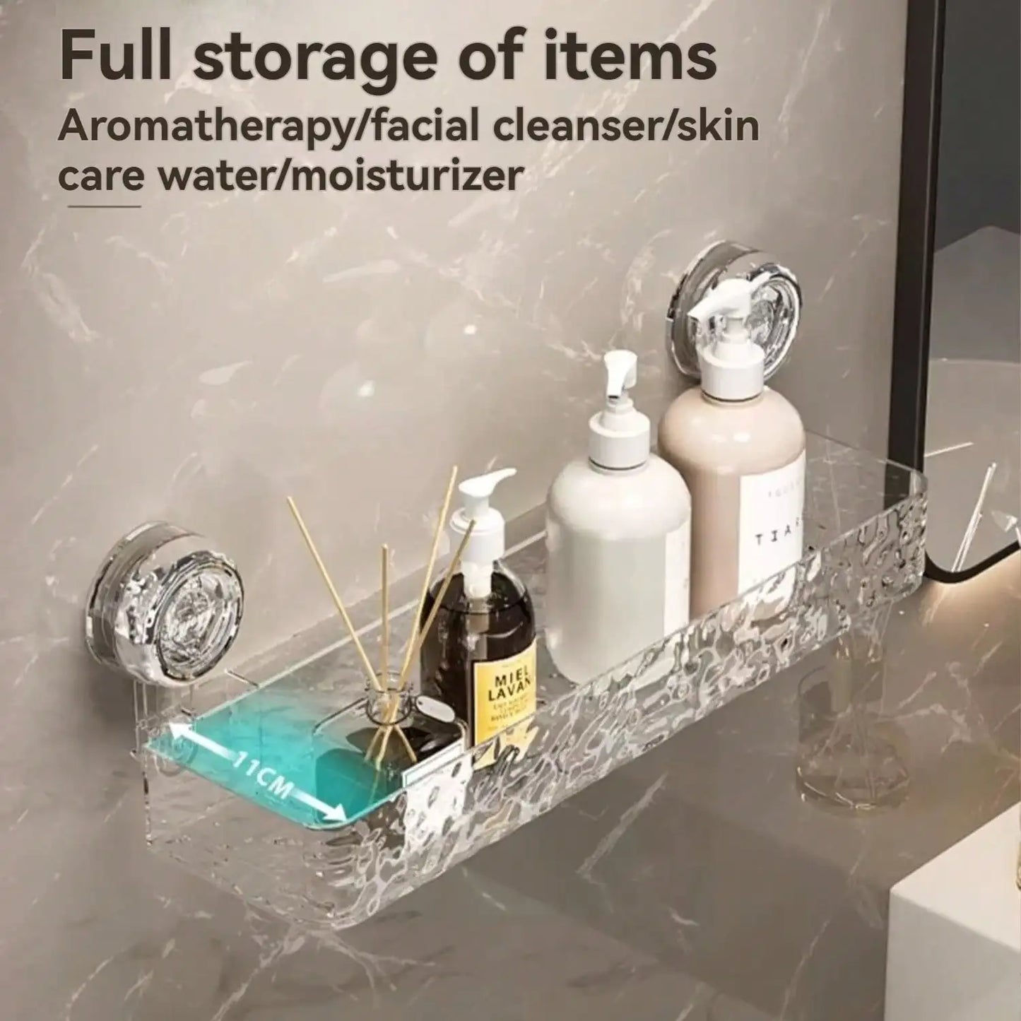 Shower Caddy, Suction Cup Shower Organizer Bathroom Removable Shower Basket Strong Suction