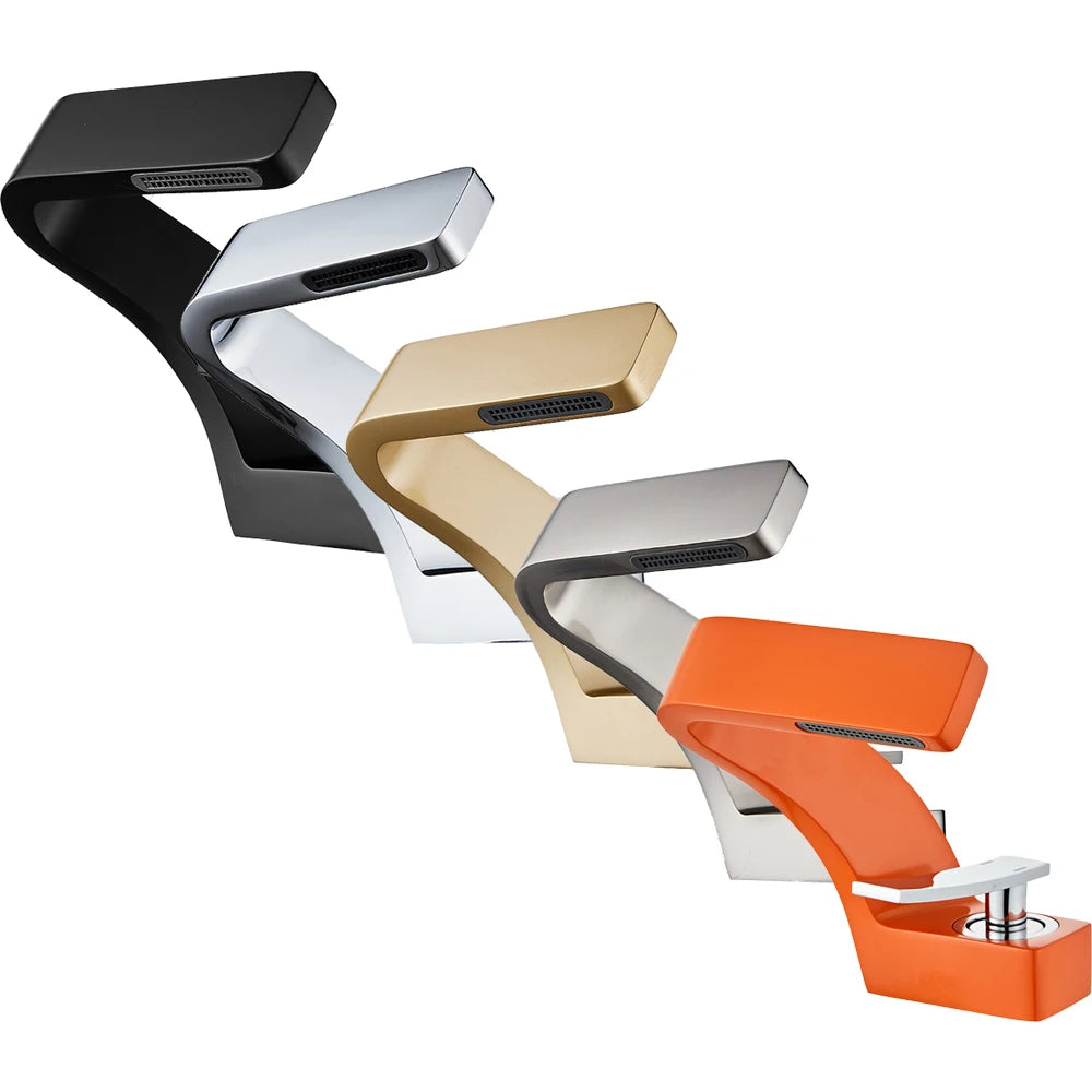 Bathroom Deck Mounted Basin Faucet Black Sink Tap Single Hole Water Tap Hot and Cold Mitigeur Salle De Bain Mixer Faucet