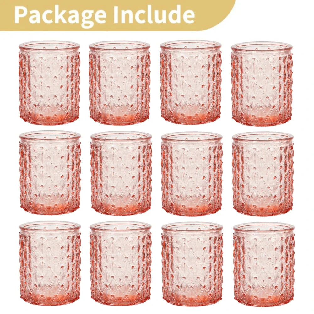 6/12Pcs Blue Votive Candle Holders Glass Candlestick for Party Decoration Tea Lights Candle Holders for Wedding Home Table Decor