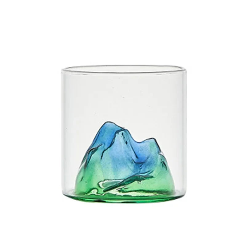 3D Landscape Cup Wine Whiskey Beer Tea Coffee Cup Glassware Mountain Crystal Glass