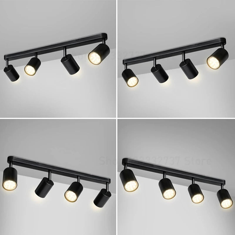 Modern GU10 LED Study Ceiling Lights Kitchen Fixtures Dining Room Background Decoration Lampshade Adjustable Stairs Aisle Lamp